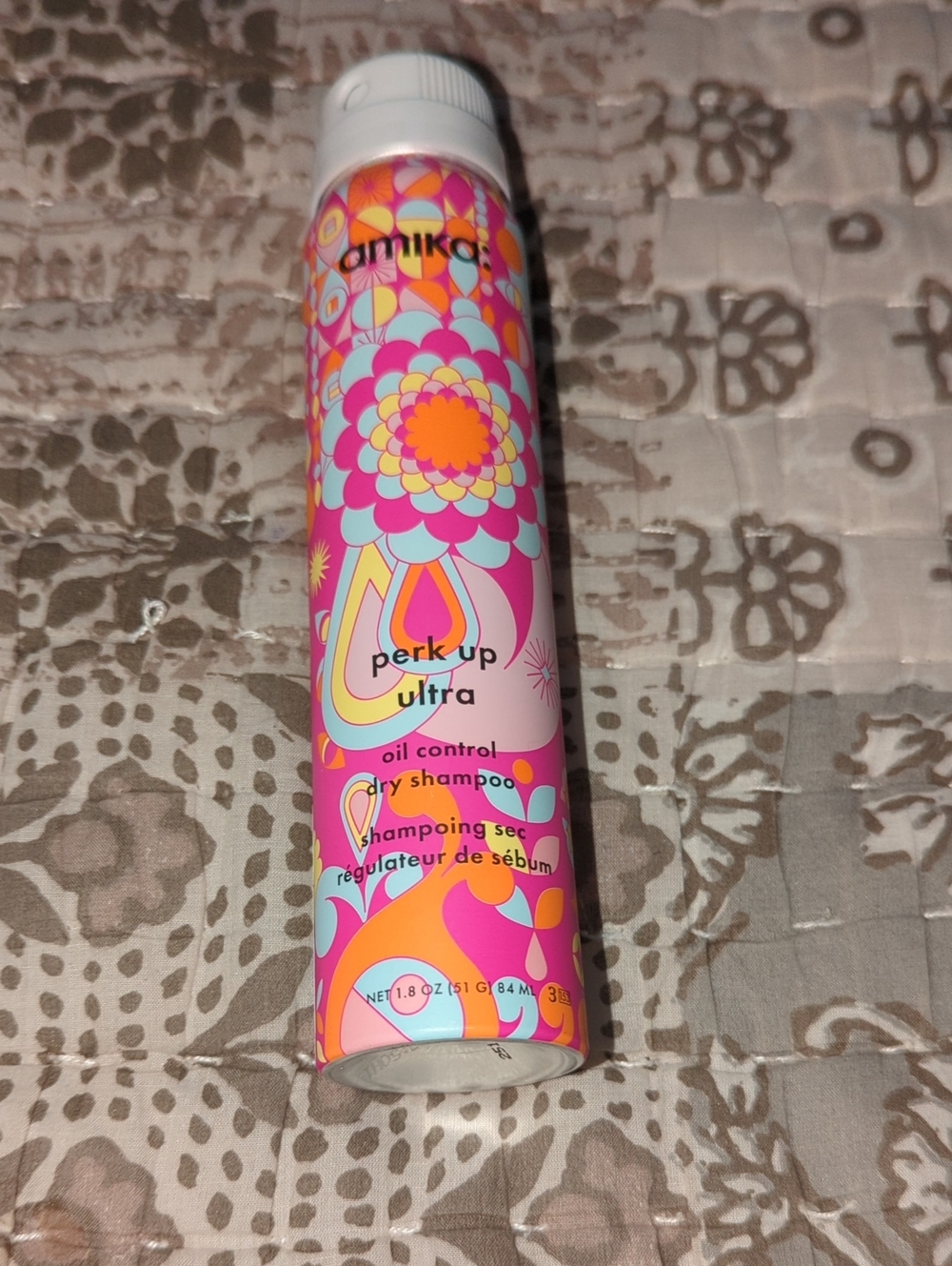 amika Perk Up Ultra Oil Control Dry Shampoo - Pink, Orange, Turquoise Pattern